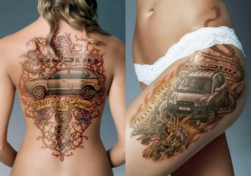 car tattoos go skrrt too 🚗💨 #cartattoos #finelinetattoos