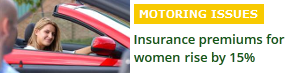 Insurance premiums up 15% for women