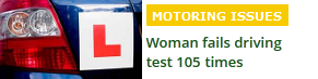 Woman fails test 105 times