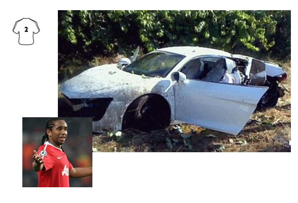 Anderson and his crashed Audi R8